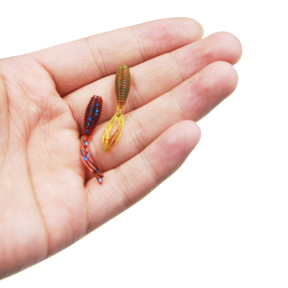 Nanas 10pcs 36mm 0.3g Soft Fishing Lure Untuk Ocean Sea Twin Tail Wobbler Fishing Tackle