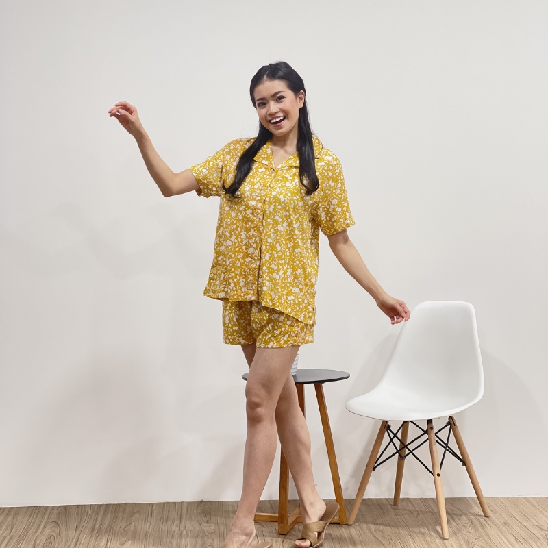 Cammomile 2102017 Piyama Pendek Krah 002-Yellow V2