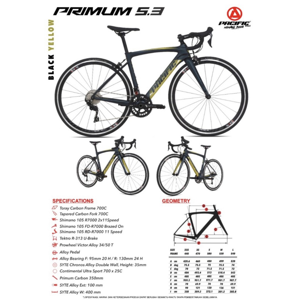 PACIFIC PRIMUM 5.3 ROAD BIKE 700C SEPEDA BALAP CARBON ROADBIKE 700 C