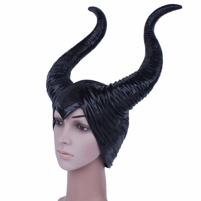 BAROKAH GAMIS topeng halloween latex wanita maleficent party devil demon horn mask