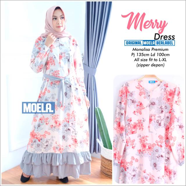 Merry dress / gamis bunga / gamis murah / gamis moela