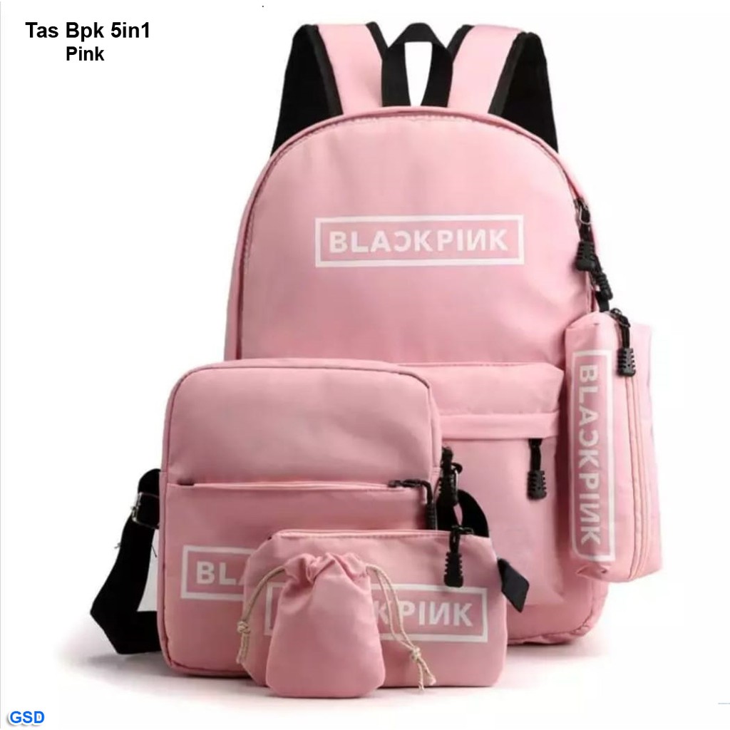 Tas Bpk 5in1/tas ransel+tas selempang+cluth perempuan motif girlsbad korea/tas punggung multifungsi