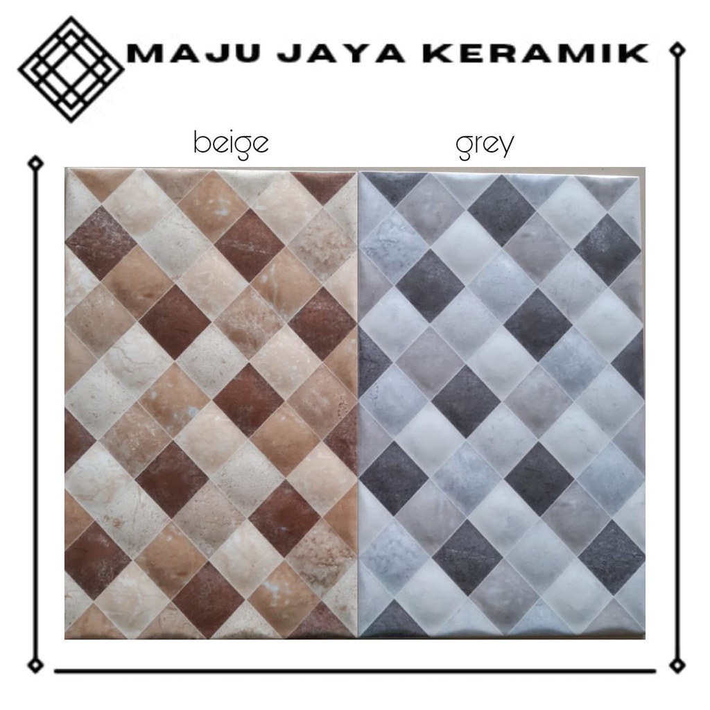 KERAMIK DAPUR GLOSSY 25X40 ABU CREAM | KERAMIK KAMAR MANDI 25X40 | MULIA DIAMOND ART