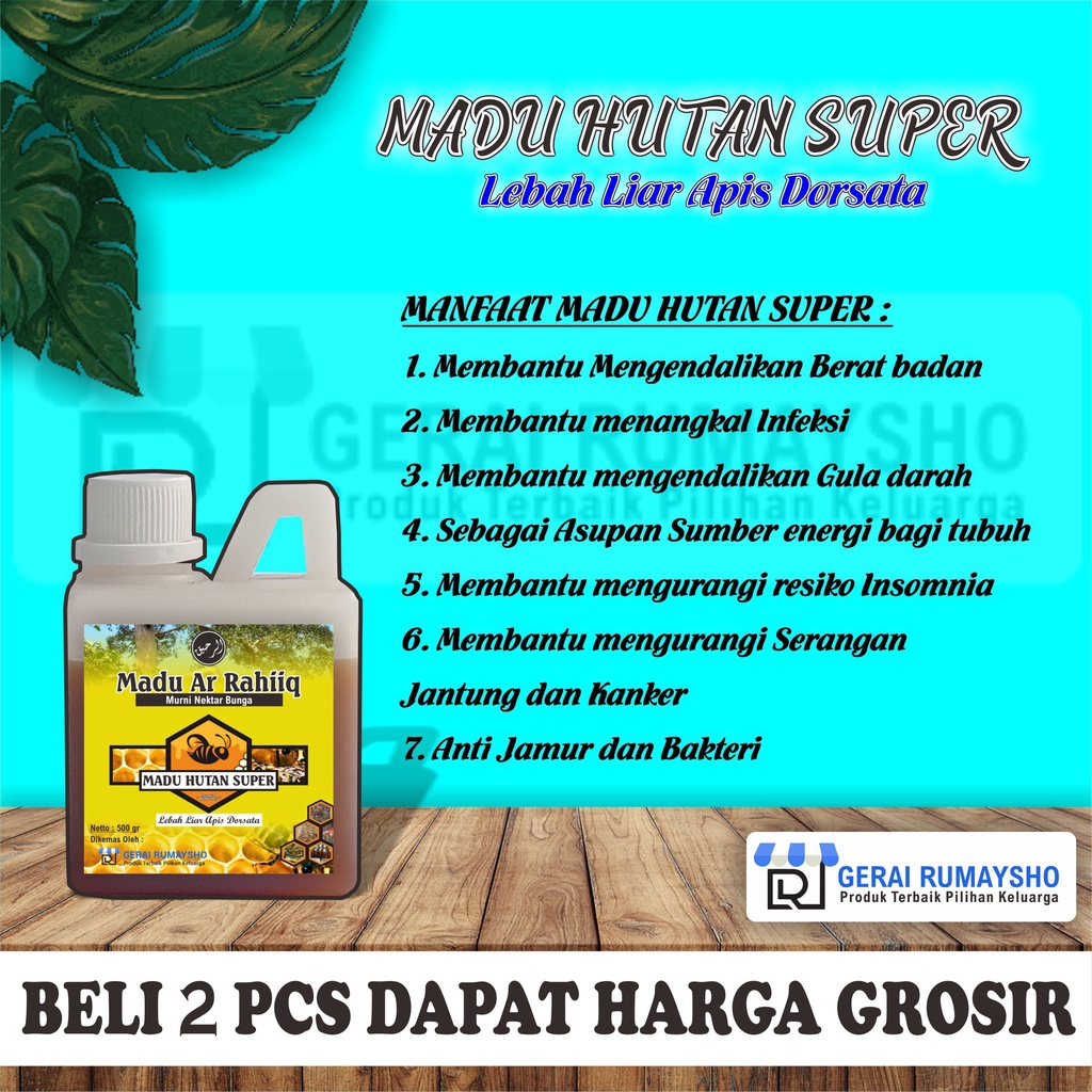 

MADU BEE POLLEN MADU HUTAN ASLI MADU MURNI ASLI 100% 500 gr