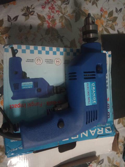 [bundling] Orange Bor Listrik 10 Mm & Orange Mata Bor Besi Set 13 Pcs