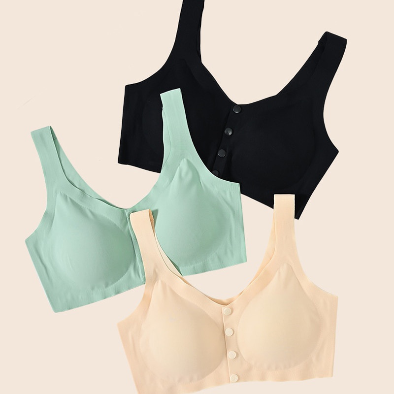 KINDSTORE❤ | NURSING Bra dengan Ukuran Besar Bantalan Spons Silikon menyusui BUTTON