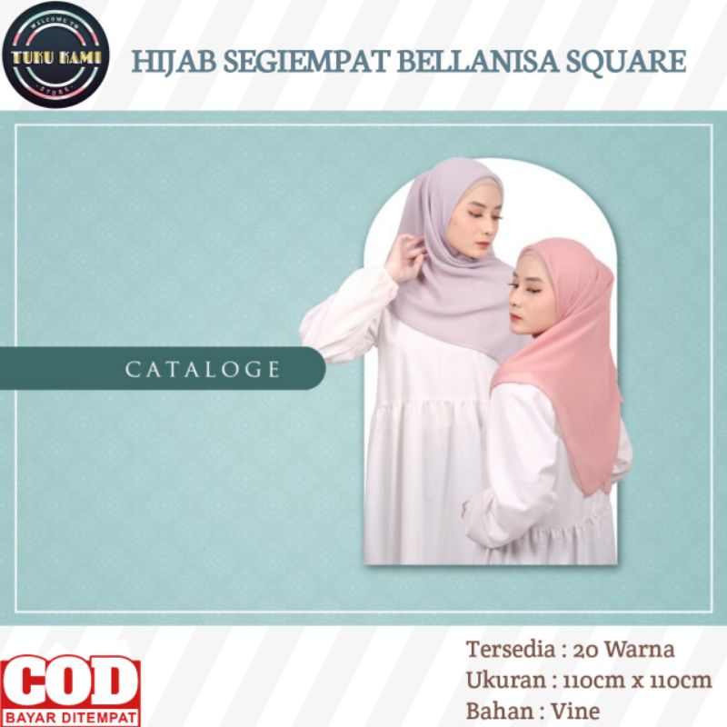 Hijab Segiempat Wanita Bella Square Jilbab Segiempat Premium Hijab Warna Pastel