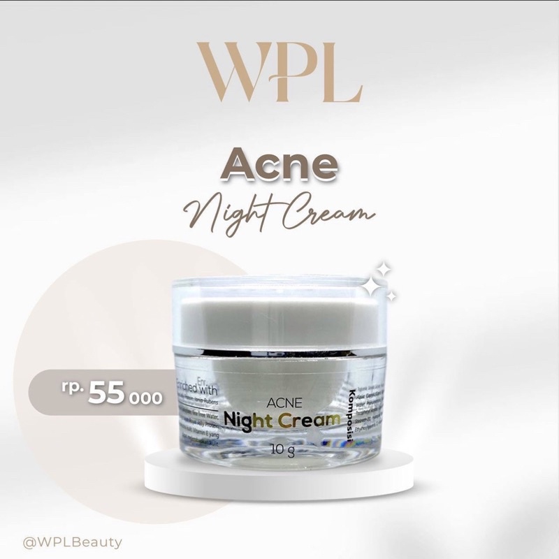 WPL NIGHT CREAM ACNE SERIES WPL SKINCARE BY WINNY PUTRI LUBIS