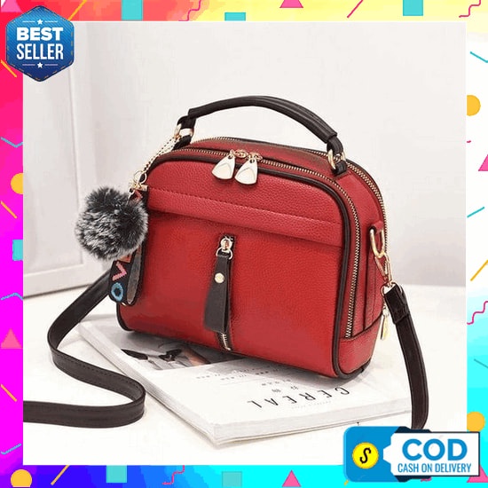 0 Maybags Melanie / Evalia Tas Selempang Wanita Sling Bag Slingbag Murah - Melanie Merah