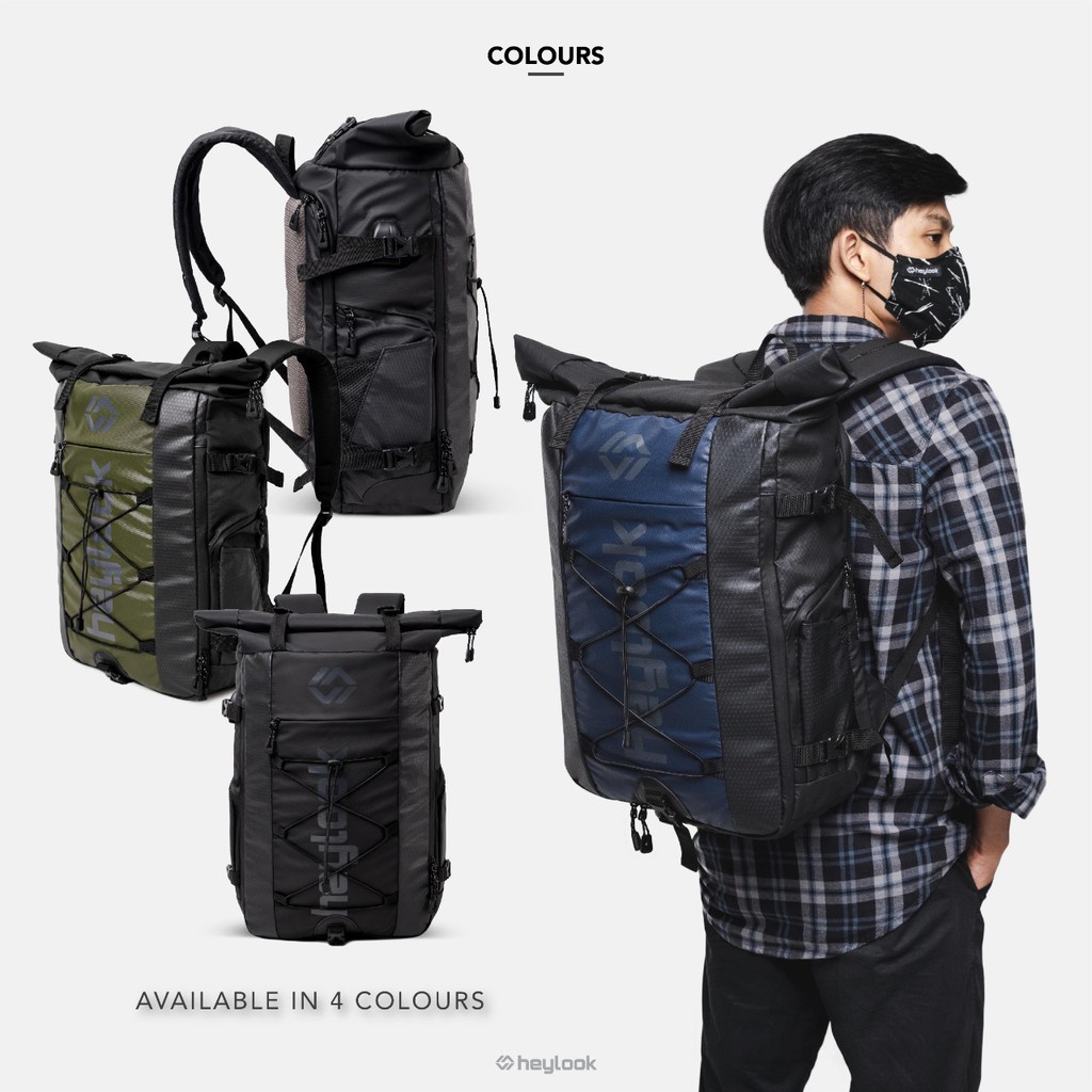 HEYLOOK Project - Backpack ROCKFORD Tas Ransel Laptop Waterproof USB Connector Tas Travelling Anti Air Tas Backpacker Tas Travel Mudik Pria Wanita Terbaru