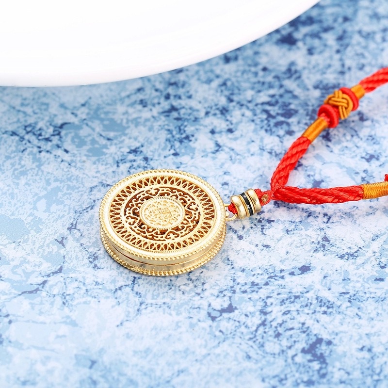 [Ready Stock]Fashion Gold-Plated Hollow round Pendant Pendant Necklace