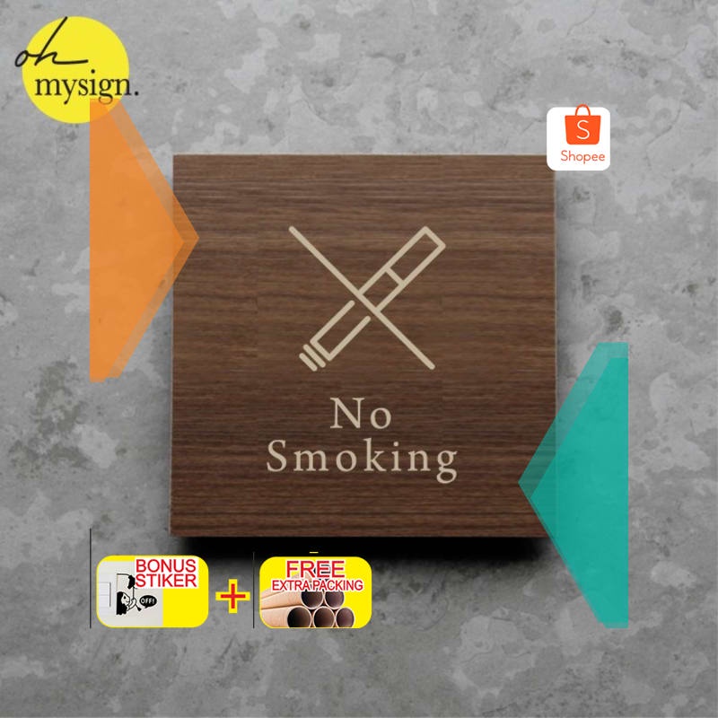 

Promo No Smoking Area Sign Board Kayu Print Signage Label Nama Ruang Keren