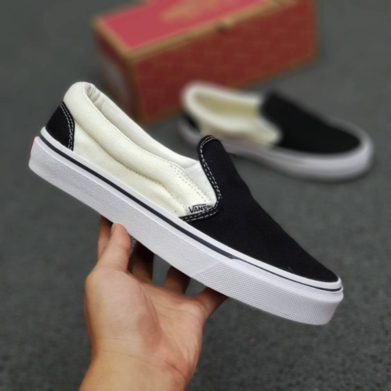 vans slip ons cream