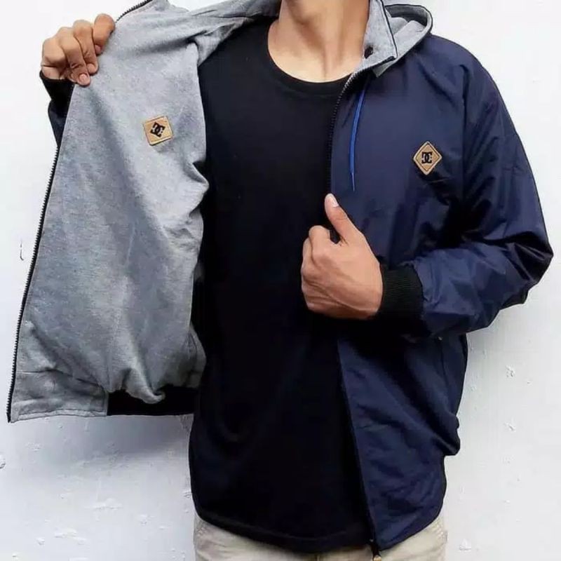 JAKET BOLAK BALIK 2IN1 / JAKET MOTOR / BB / PARASUT / PRIA WANITA / DISTRO-NAVY