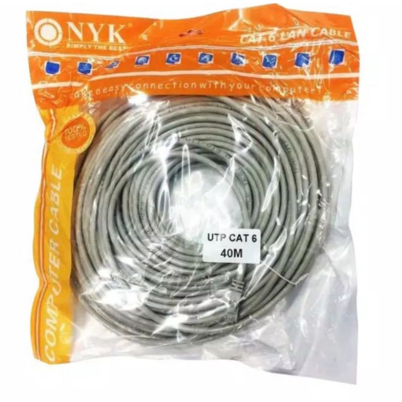 KABEL LAN 40M CAT 6 RG 45 NYK { kabel jaringan siyap pake}