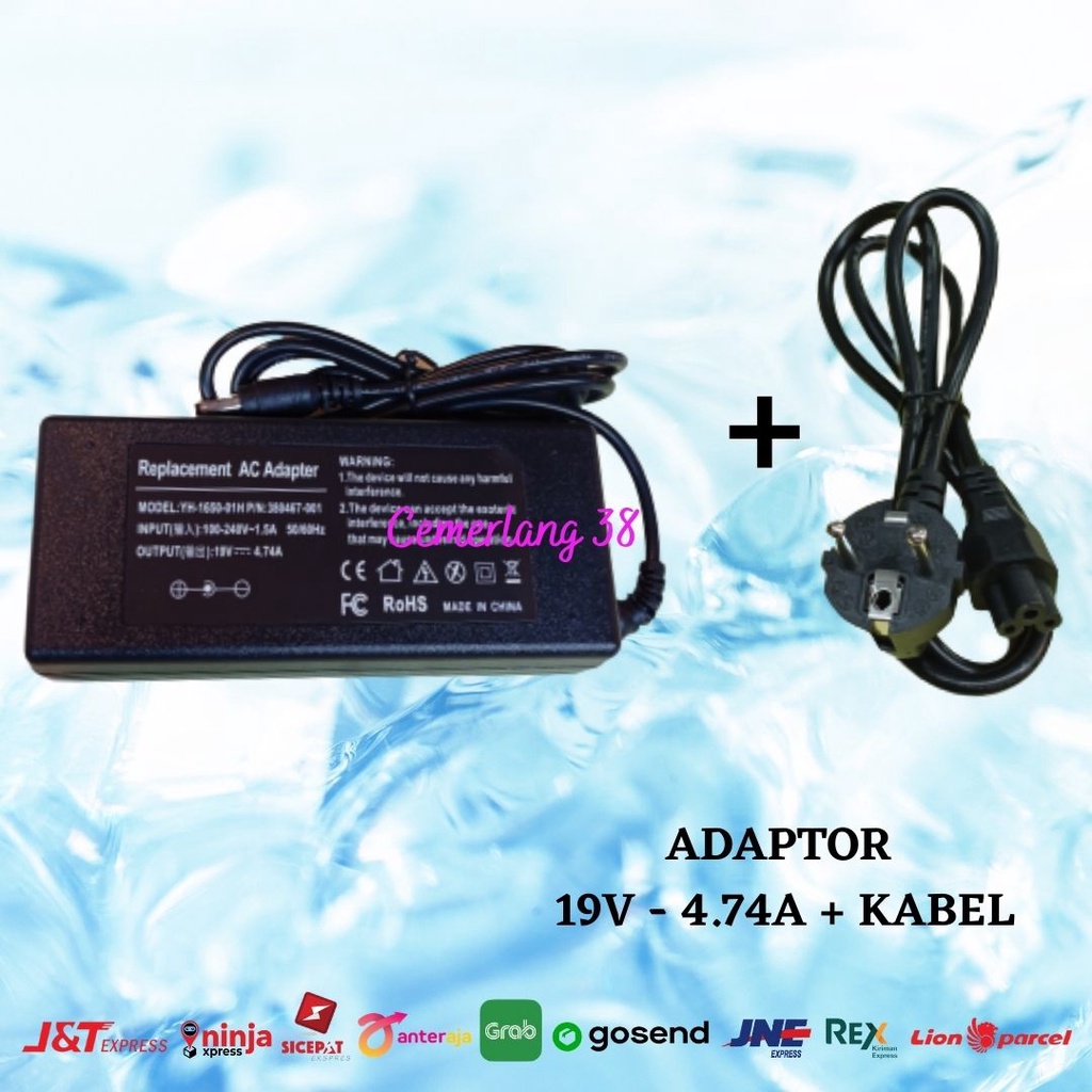 Adaptor Charger laptop 19 V 4.74 A + kabel power Switching 19v 4,74a