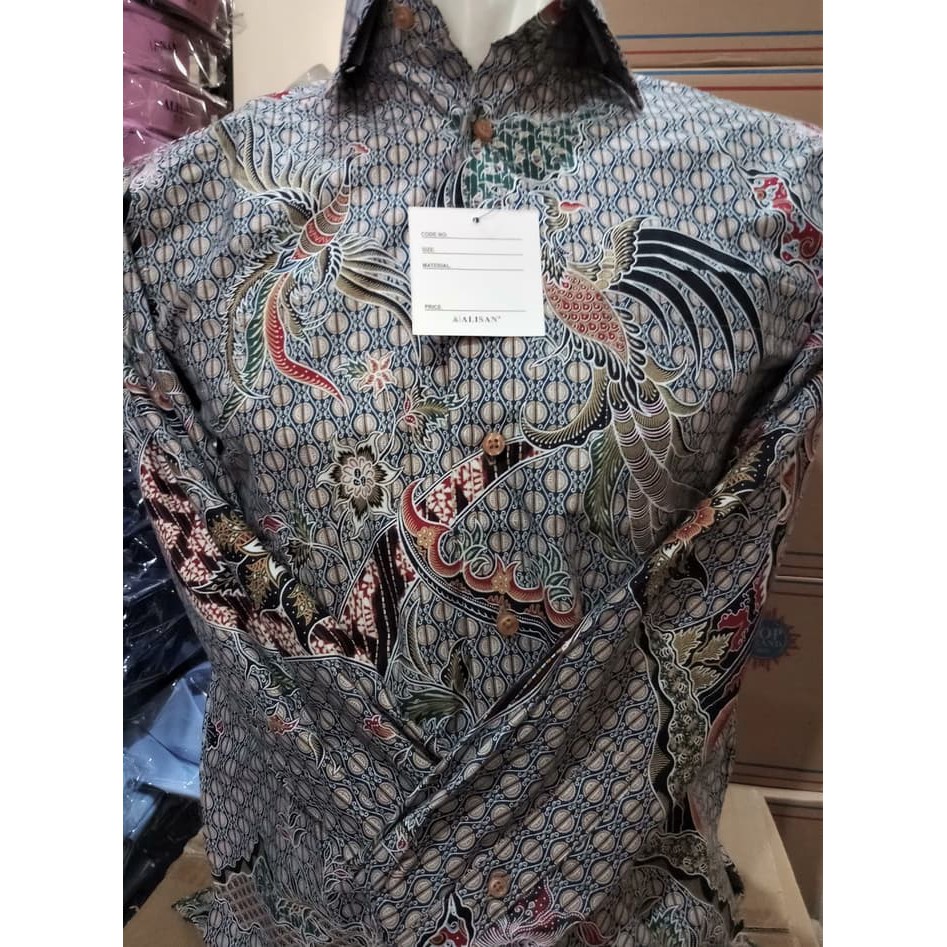 ALISAN Batik Lengan Panjang Reguler Motif Burung //Tosca/ - Hijau Tosca- XS
