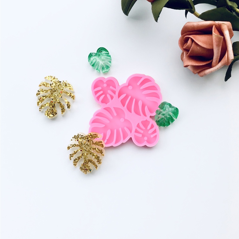 SIY  Monstera Leaves Ear Studs Silicone Mold is Suitable for Resin Epoxy Resin Diy Craft Pendant Earrings Jewelry Making