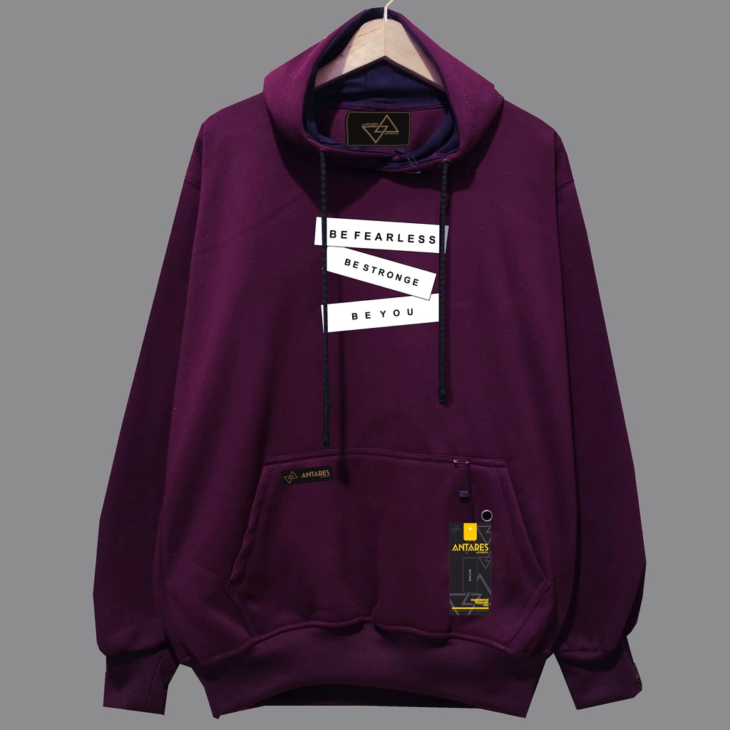 HOODIE PRIA UKURAN JUMBO XXL / HODIE PRIA UKURAN BIG SIZE BE FEARLESS MAGENTA