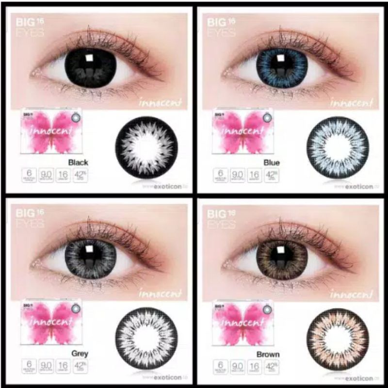 Softlens X2 INNOCENT 16 MM  BROWN MINUS -0.50 S.D -6.00 by EXOTICON