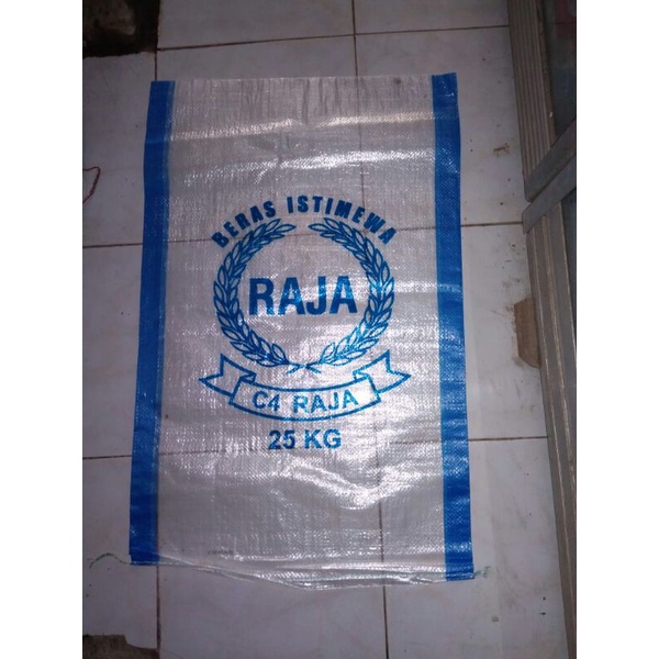 karung beras 25 kg sablon transparan baru