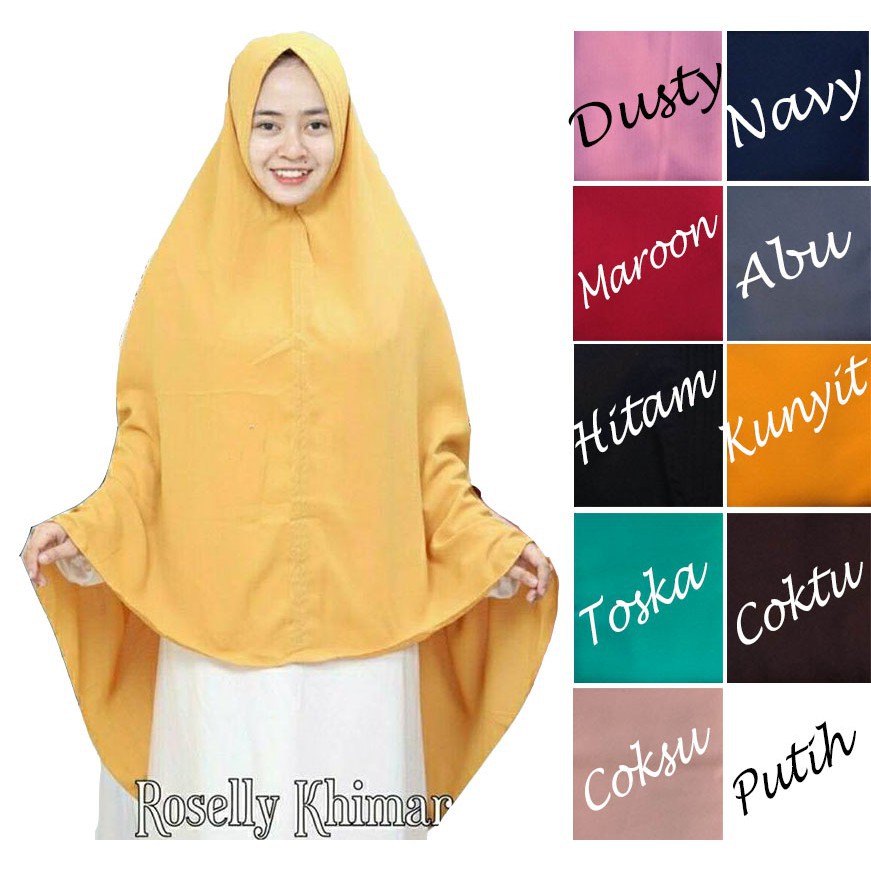 ROSELLY NON PET JUMBO XXXL SYARI BIG SUPER KHIMAR HIJAB JILBAB INSTANT KERUDUNG UMROH PENGUIN