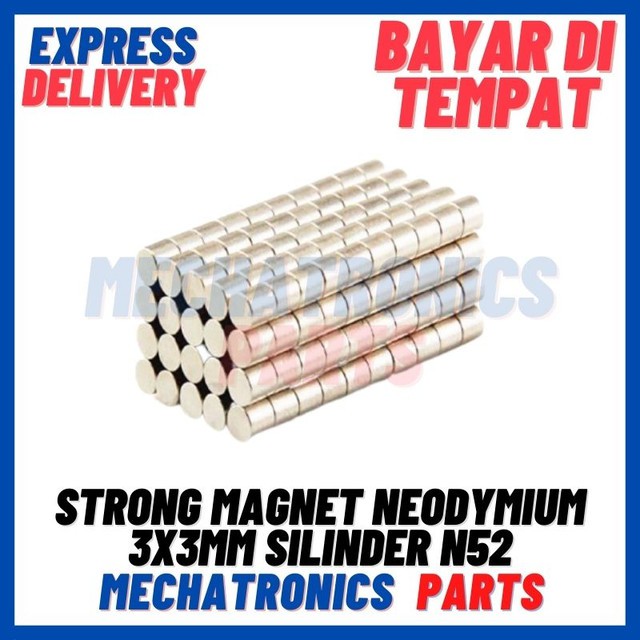 STRONG MAGNET NEODYMIUM 3X3MM 3x3 mm SILINDER N52
