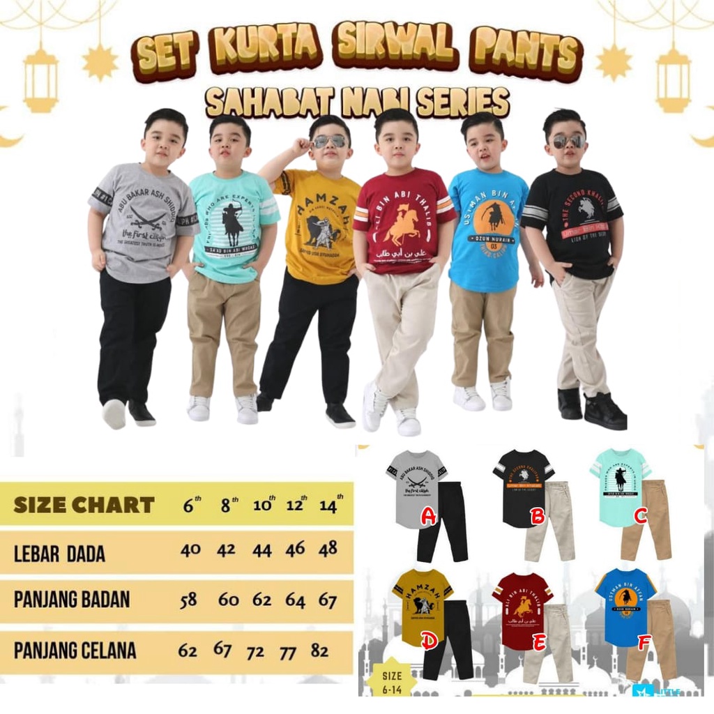 Set Kurta Sirwal Pants Little Stars