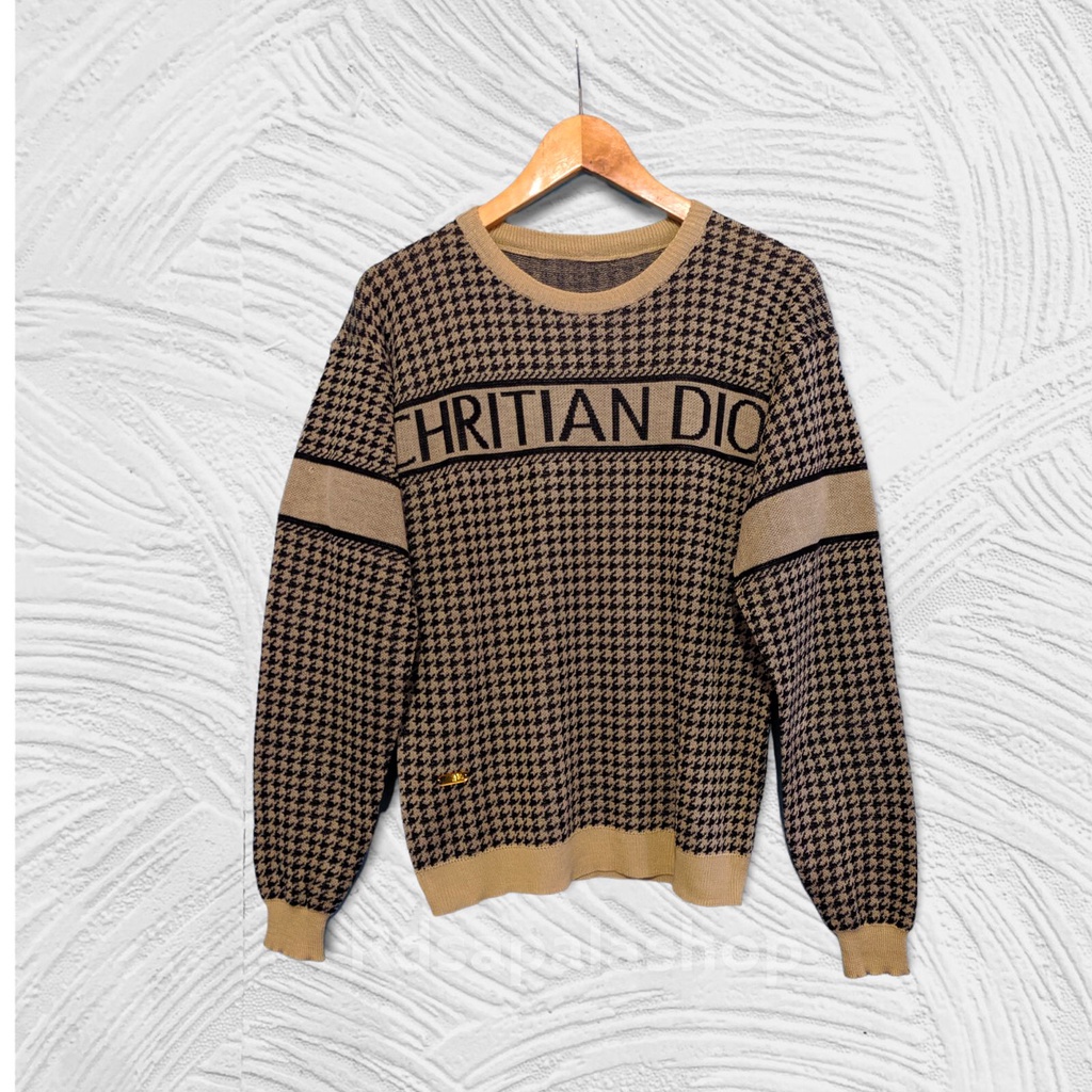 SWEATER RAJUT  MOTIF CHRITIAN DIOR