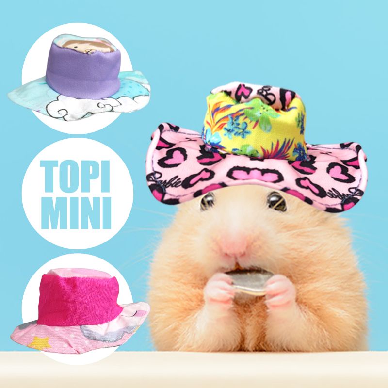 TOPI MINI - Topi Hamster Baju Hamster Aksesoris Hamster Mainan Hamster Fashion Hamster Topi Lucu Topi Kain Hamster