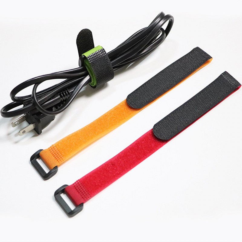 1Pc Nylon Reverse Buckle Elastic Tape Velcro Belts Cable Tie / Fishing Clasp Fixed Sticky Fastener Straps For Fishing Rod Hook Loop