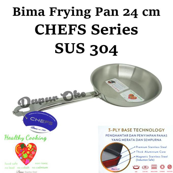 Jual Bima Frying Pan 24 Cm Chefs / Fry Pan Stainless 304 Original Produk