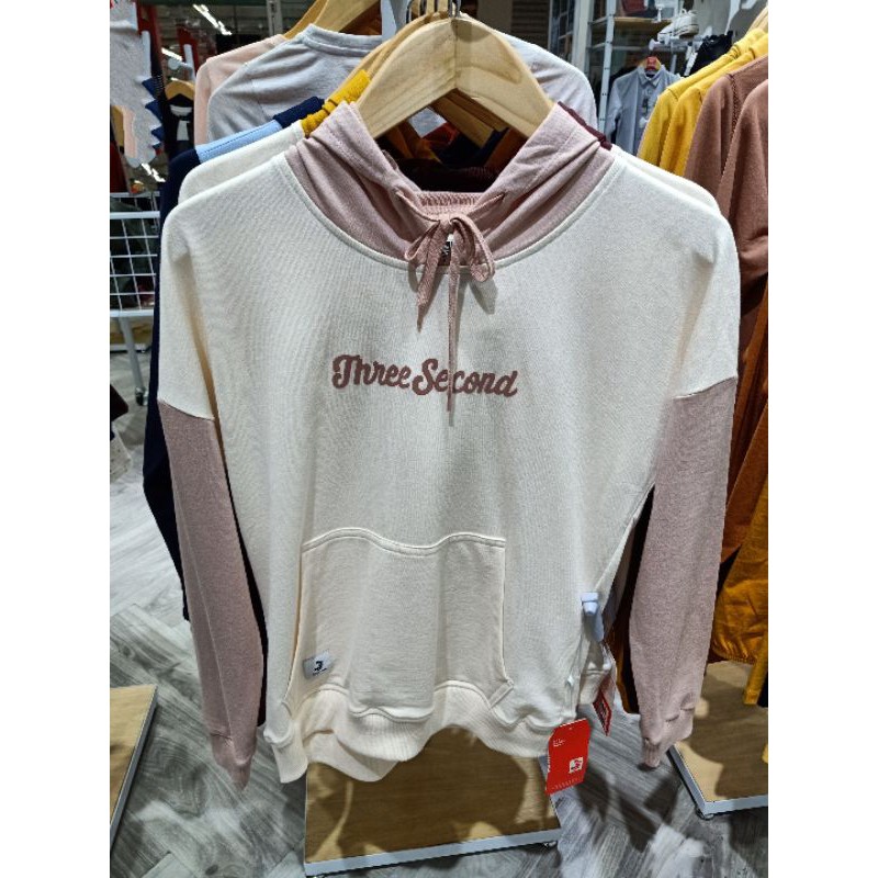 HOODIE CEWEK 3SECOND KOMBINASI DUA WARNA-Pinkcream