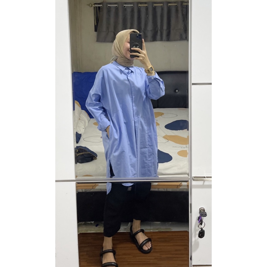 Malika Poplin Tunik kantung Polos LD 130 by DAZPROJECT