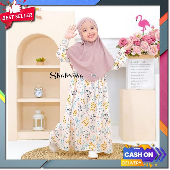 New Arival  Gamis Mutif Anak Perempuan | Zazkia Navy Blazer - Quick Silver Set Kerudung | Gamis Anak