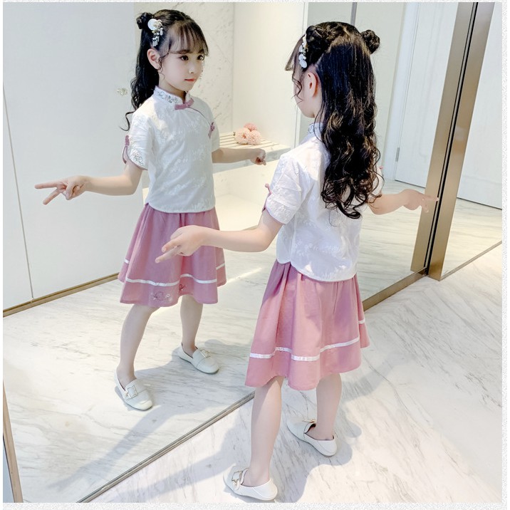 babyfit baju imlek cheongsam import setelan OMMY atasan dengan rok baju anak perempuan sr-0116