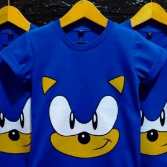 BAJU - KAOS KARTUN SONIC THE HEDGEHOG FACE - TSHIRT SONIC THE HEDGEHOG - 2 ,4 ,6,