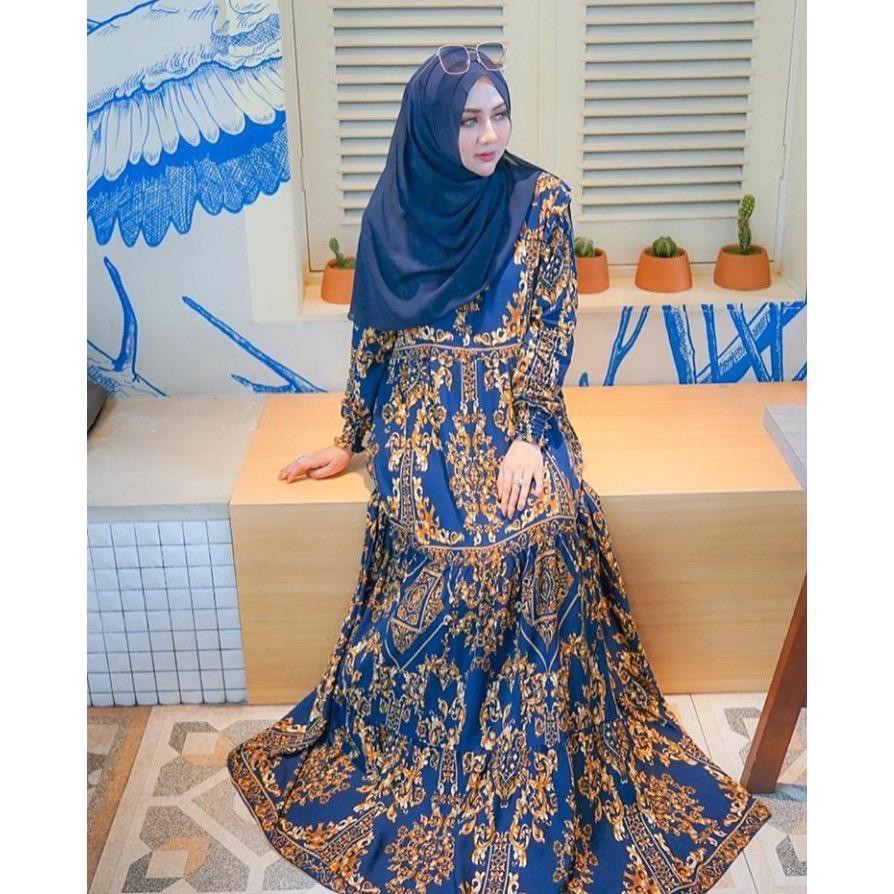 SULTAN MAXY DRESS PUSATGROSIR_SOLO/ HOMEY DRESS RAYON MOTIF ABSTRAK TERMURAH HITS SELEBGRAM