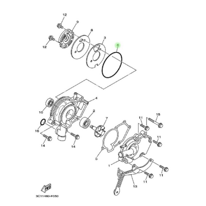 Karet O Ring Oring Sil Seal Tutup Keteng Sentrik / Rumah Water Pump Jupiter Z / Burhan Crypton Vega R / New Asli Yamaha 93210-638G6