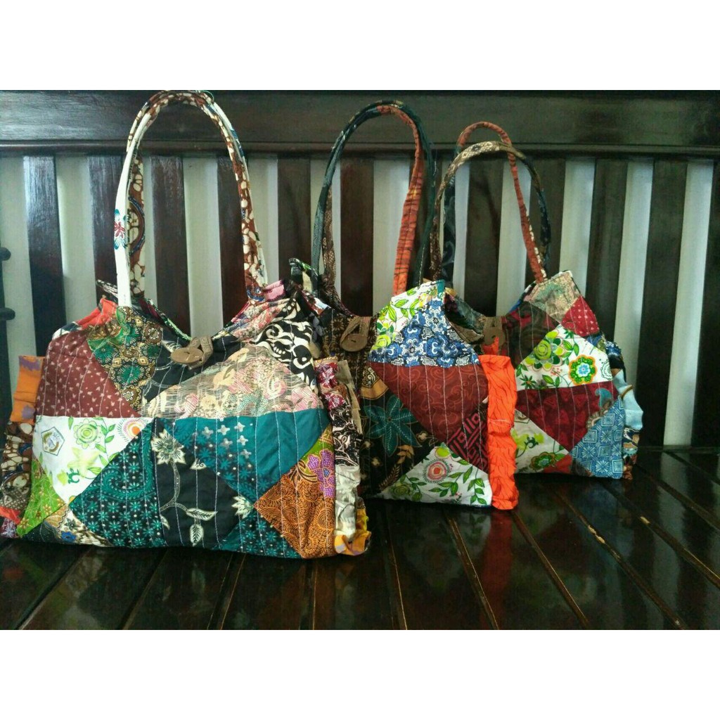 TAS SEGITIGA CANTIK-BATIK MURAH-BATIK WANITA-KAIN PERCA-DARI KAIN PERCA-KAIN PERCA MURAH