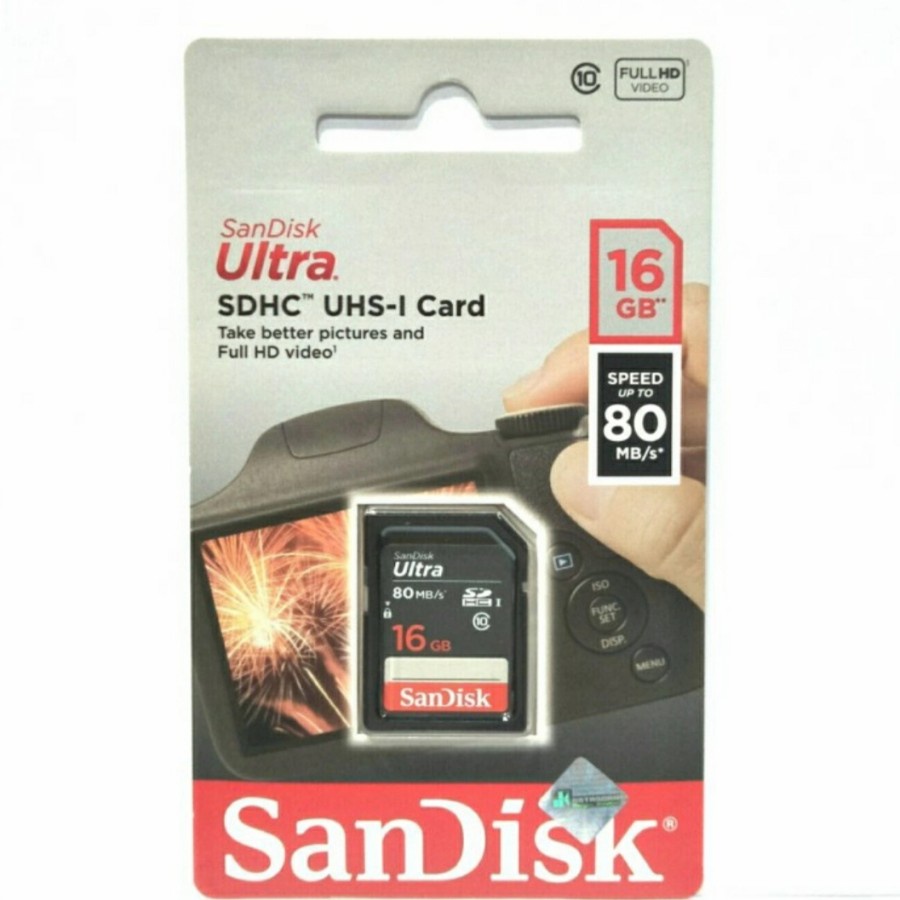 SanDisk Ultra SDHC / SD Card 16Gb 80MBps Class 10 - DUNS