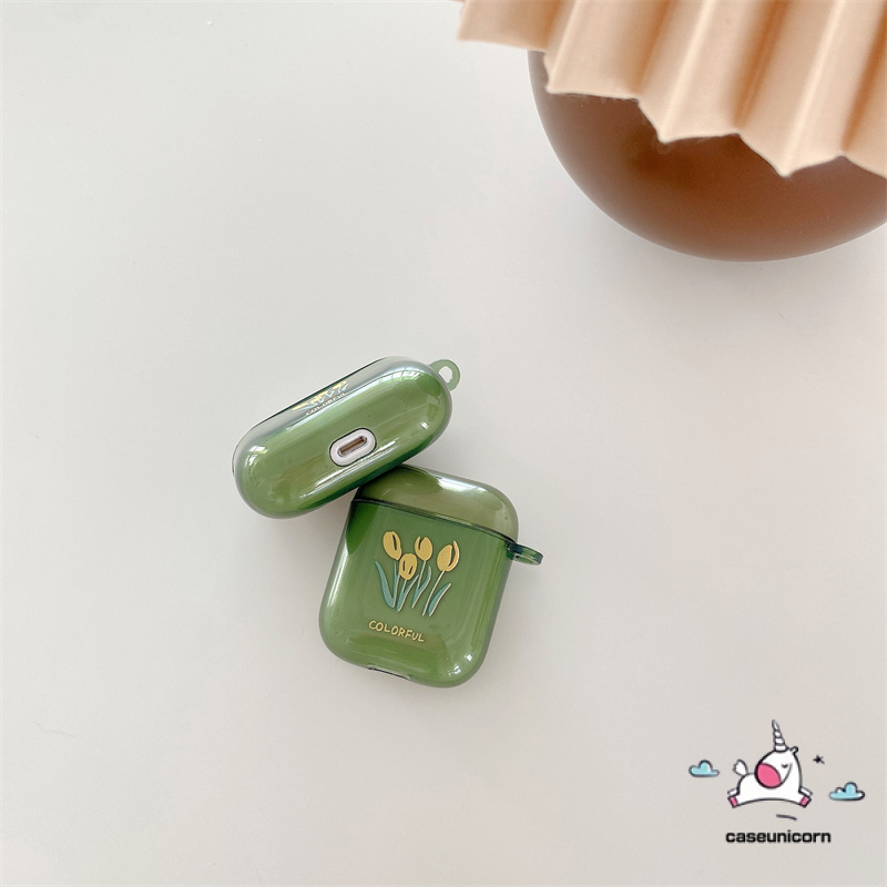 Soft Case Airpods 1 / 2 Transparan Gambar Bunga Tulip