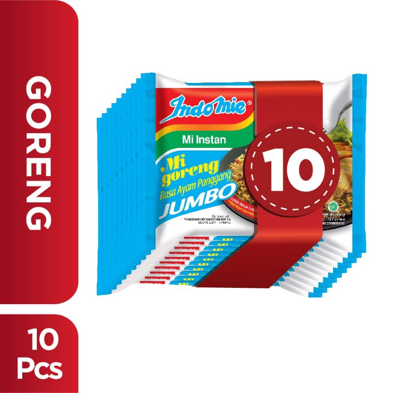 

[ 10 Pcs ] Indomie Goreng Jumbo Ayam Panggang 129gr
