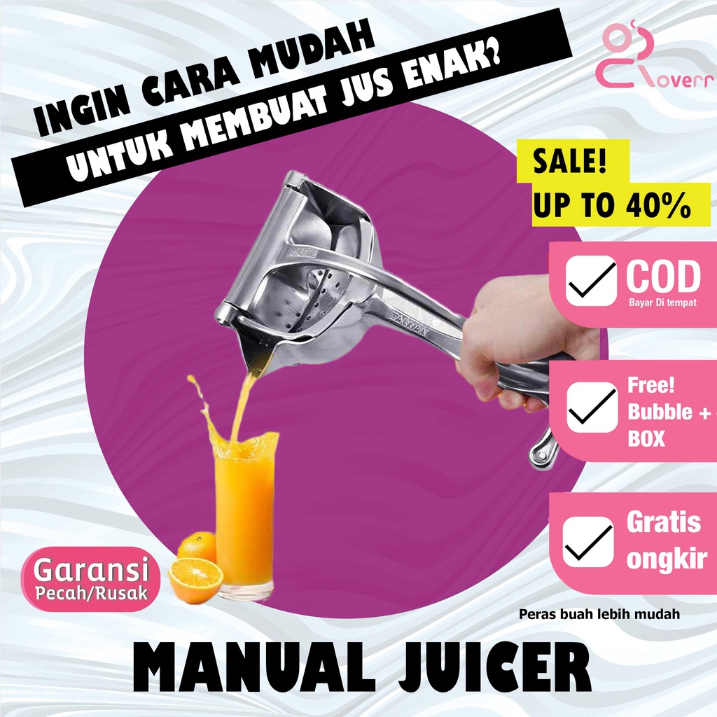 Alat Perasan Manual Sari Buah Juicer Juice Hand Pressure Pres Pemeras Peras Jeruk Praktis Besar Stainless Steel HP5