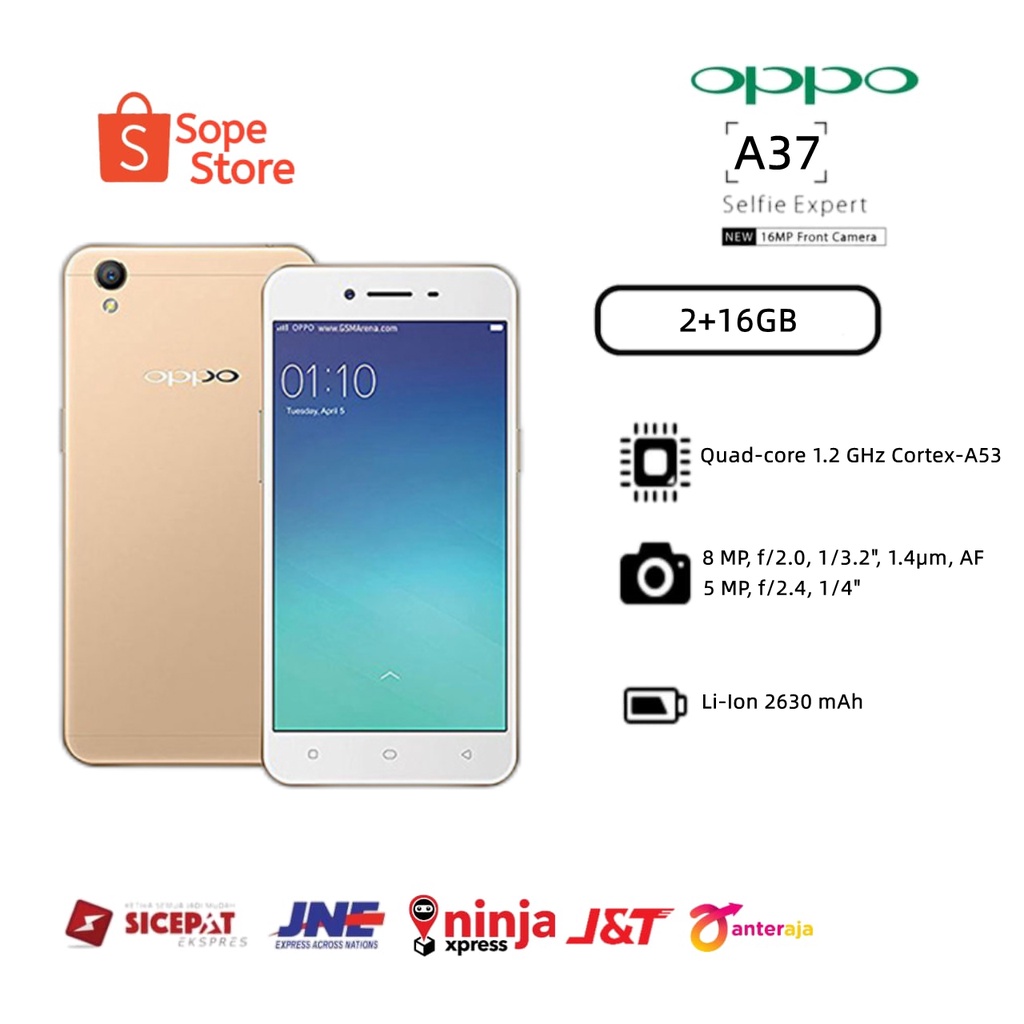 Jual OPPO A37 RAM 2GB/ROM 16GB/GARANSI 1 TAHUN HP MURAH GARANSI 1 TAHUN