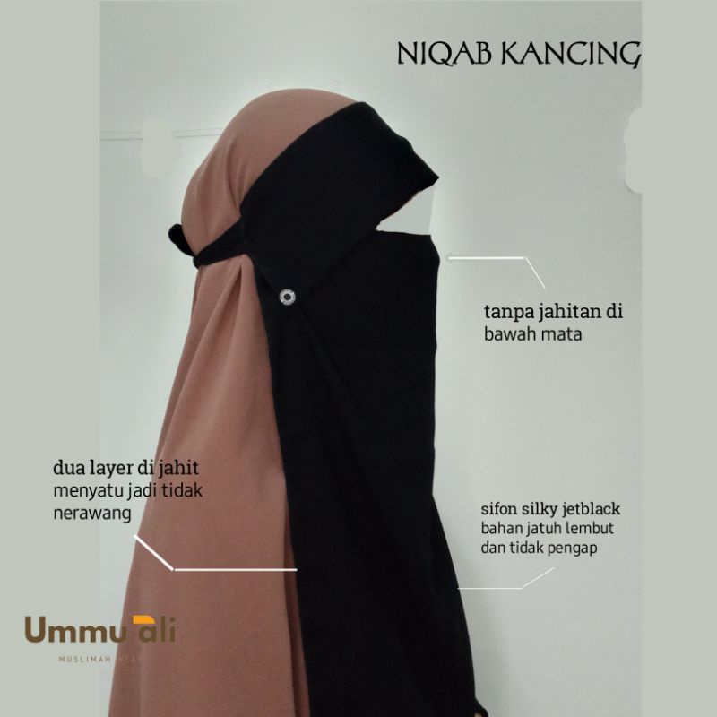 NIQAB KANCING BANDANA KANCING NIQAB BANDANA
