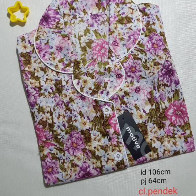 Piyama baju tidur motive/motif bunga pink
