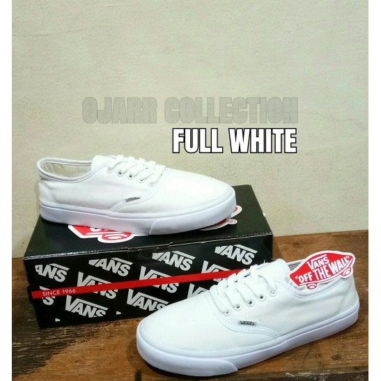 Unix  Sepatu Casual Harian Vans Authentic California Full All White Putih Cewe Cowo Pria Wanita