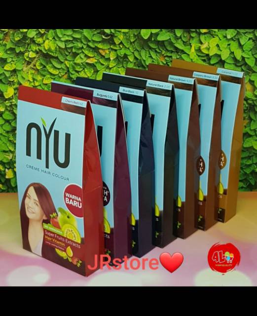 Nyu hair color colour semir rambut natural extracts fruit no amonia