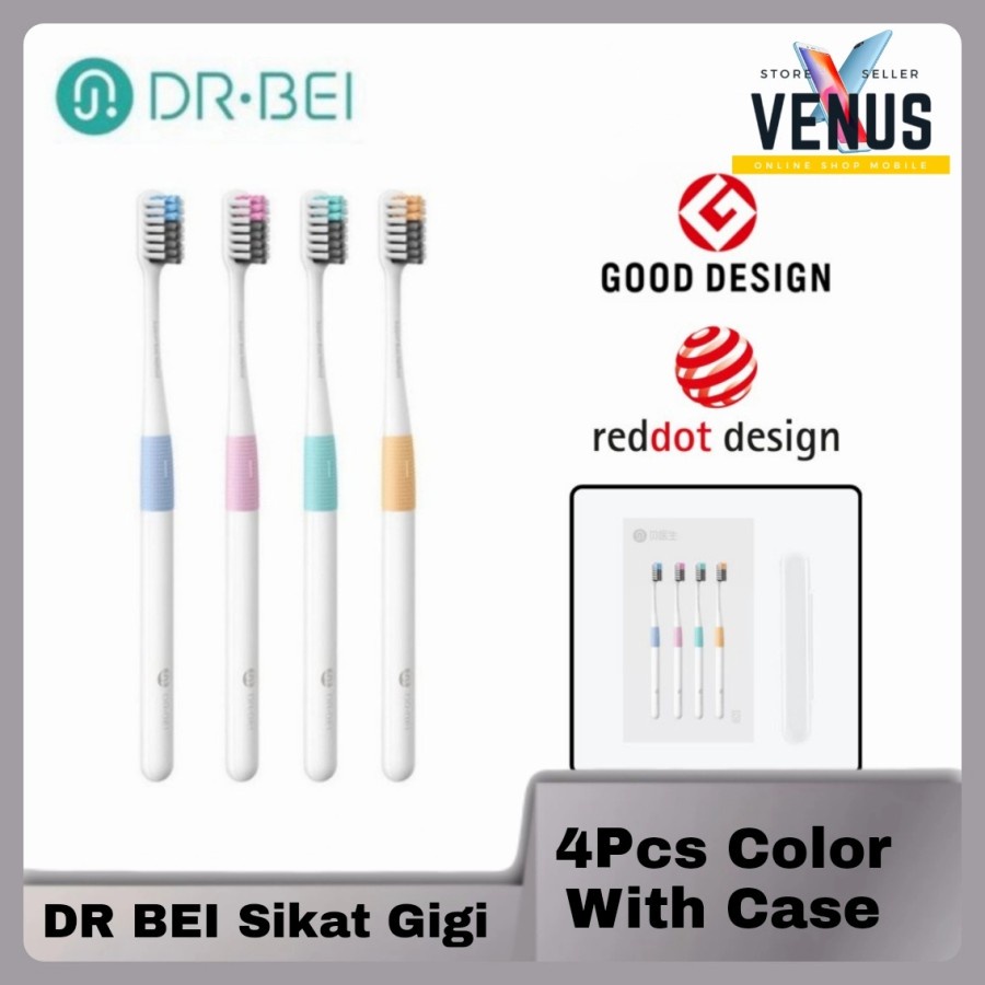 DR. BEI Toothbrush 4 Pcs Colors Tooth Brush Ultra-fine - Sikat GIGI